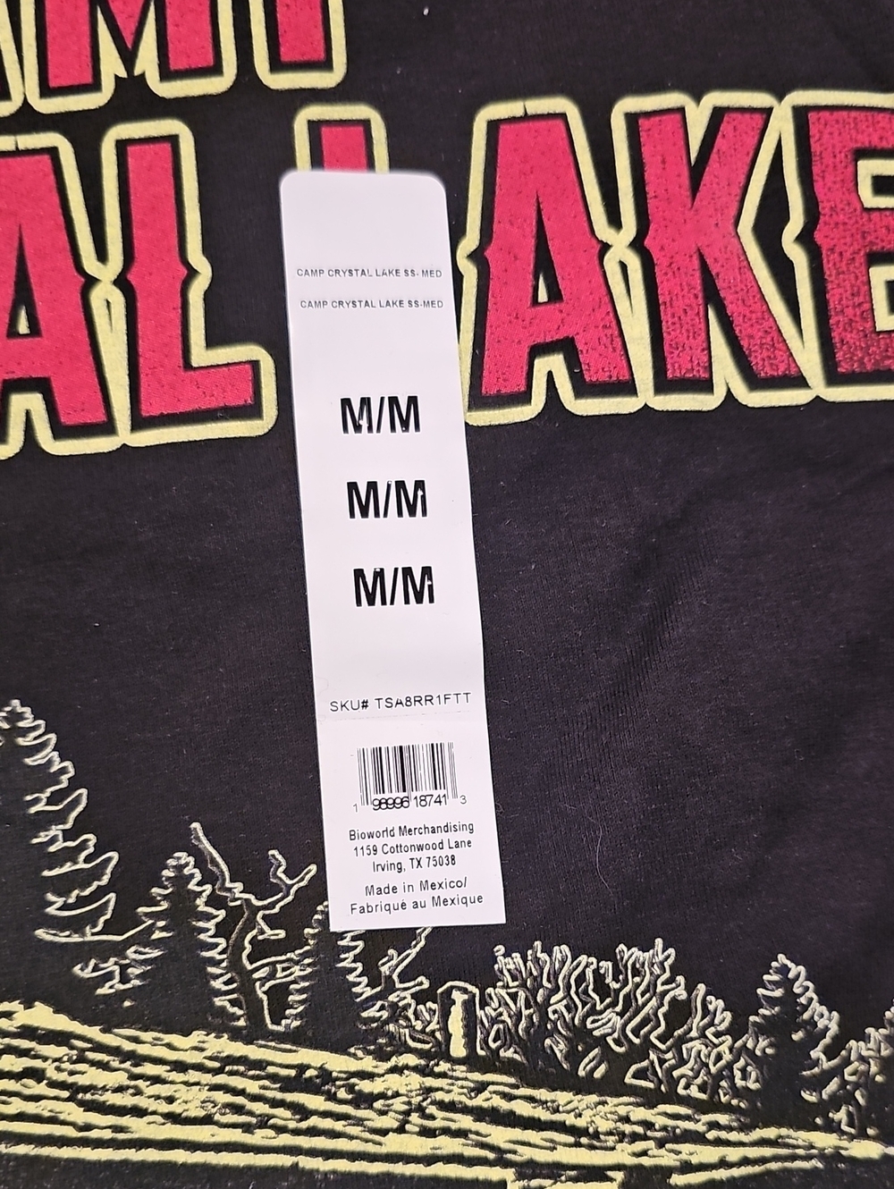 V Black, Red And Yellow Camp Crystal Lake Friday The 13th Shirt Size M - Picture 6 of 6